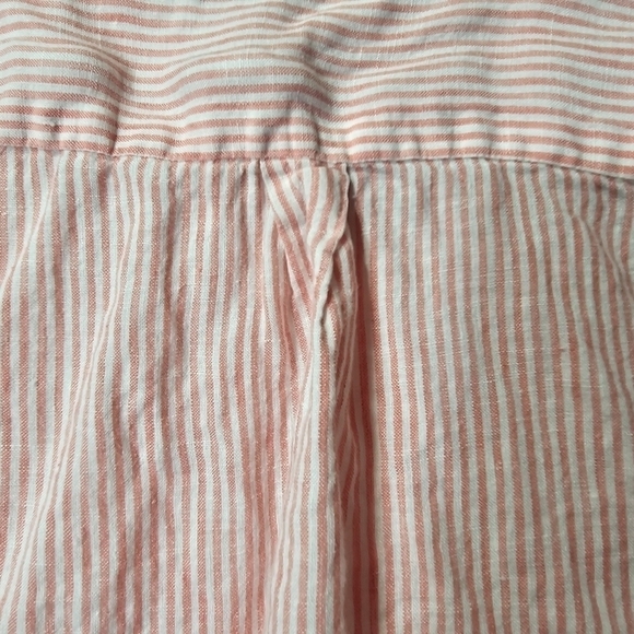 Tommy Hilfiger Linen short sleeve stripped button down large 3/4 sleeve - Picture 8 of 9
